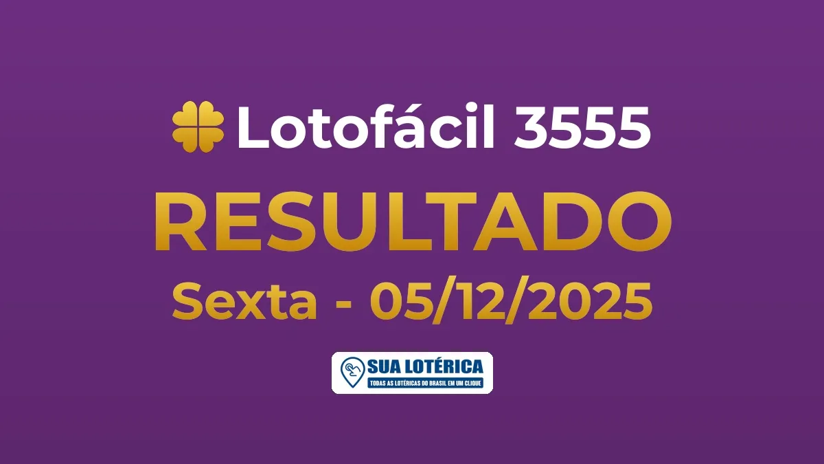 Resultado da Lotofácil 3555, prêmio de R$ 1,8 milhões