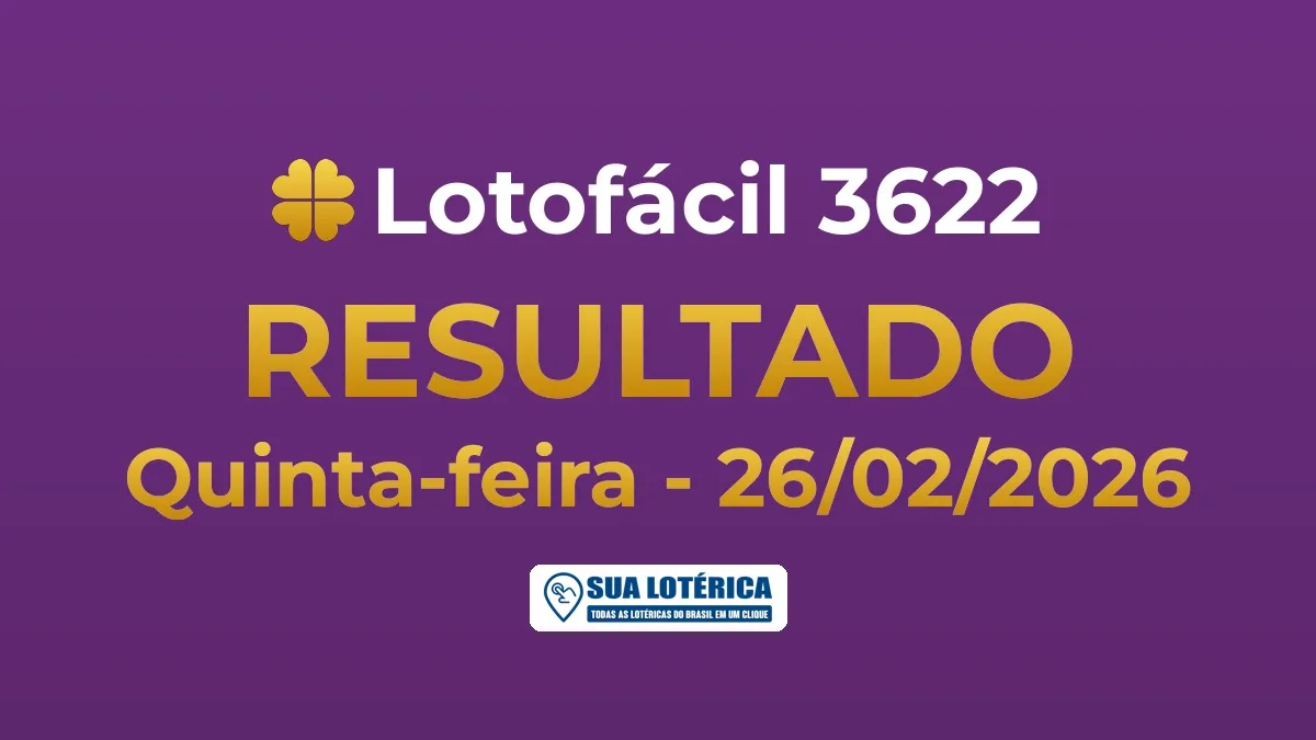 Resultado da Lotofácil 3622, prêmio de R$ 1,8 milhões