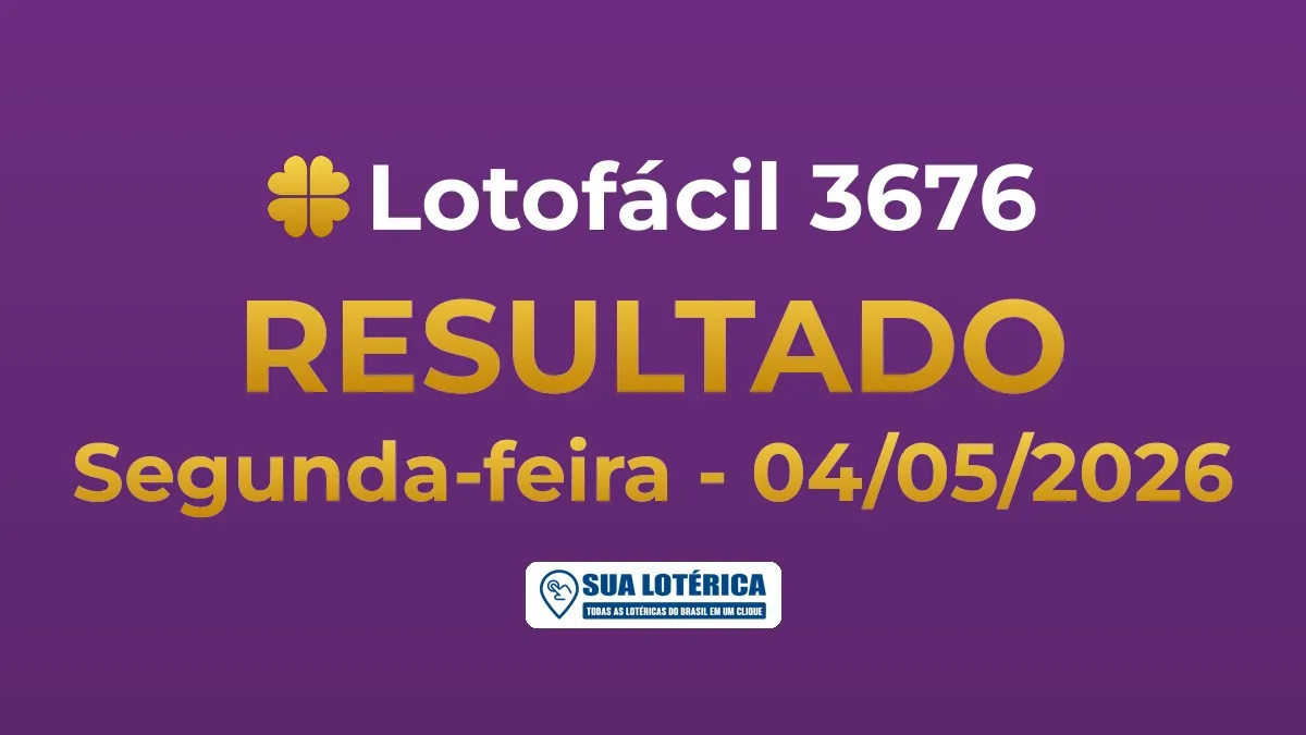 Resultado da Lotofácil 3676, acumulou em R$ 1,8 milhões