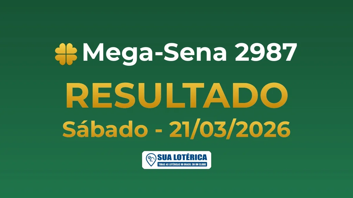 Resultado da Mega Sena 2987, acumulou em R$ 7,7 milhões