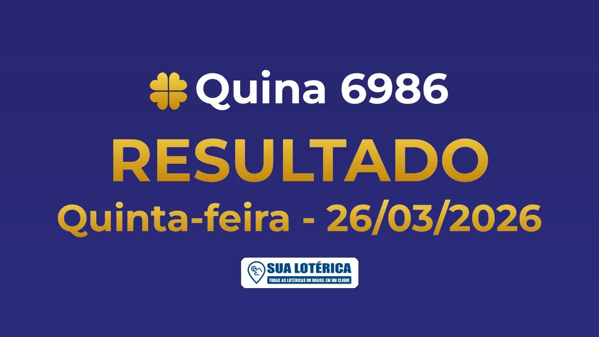 Resultado da Quina 6986, acumulou em R$ 7,3 milhões